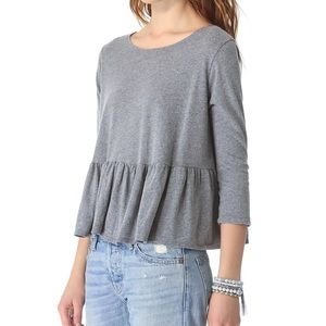 Free people gray peplum top